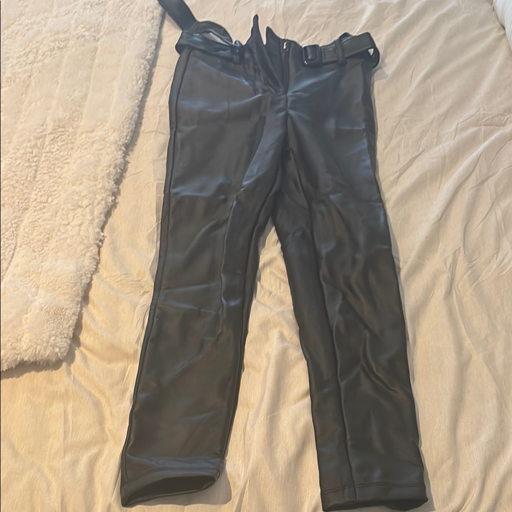 Black Faux Leather Pants
